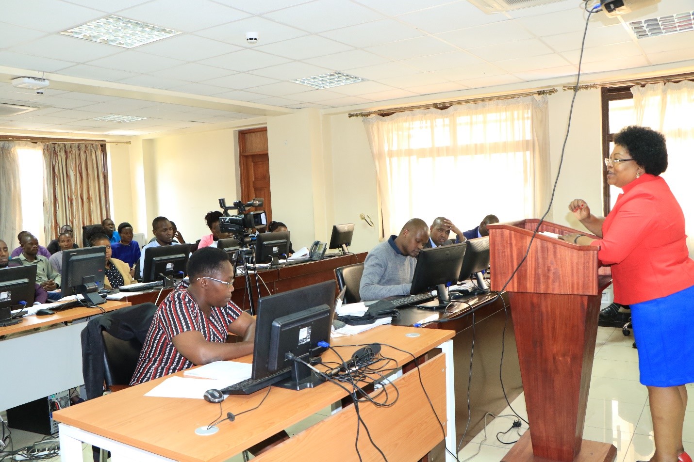 Commissioner Mwiandi addresses interns